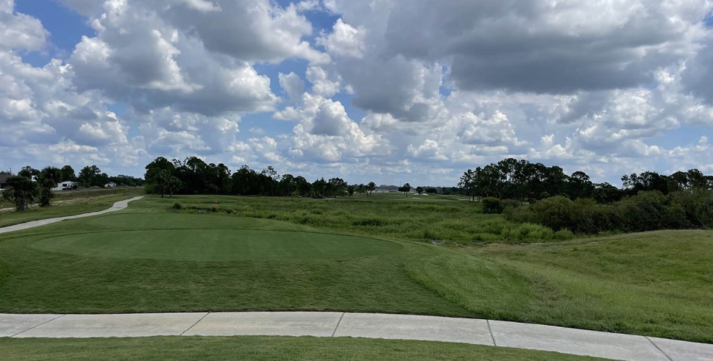 tee box next to cart path